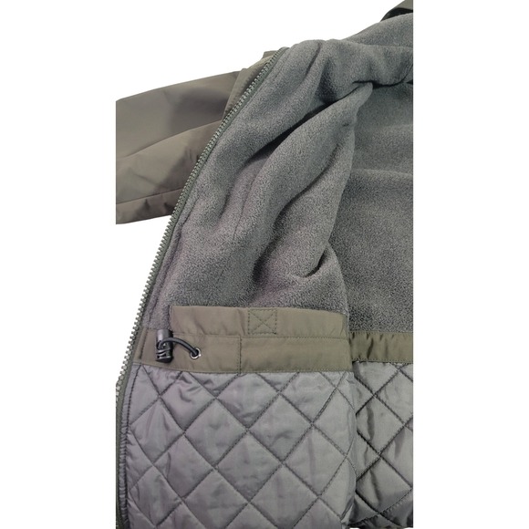 Lands End Women's L (14-16) Olive Green Fleece Lined Hooded Winter Parka Jacket - Picture 5 of 14